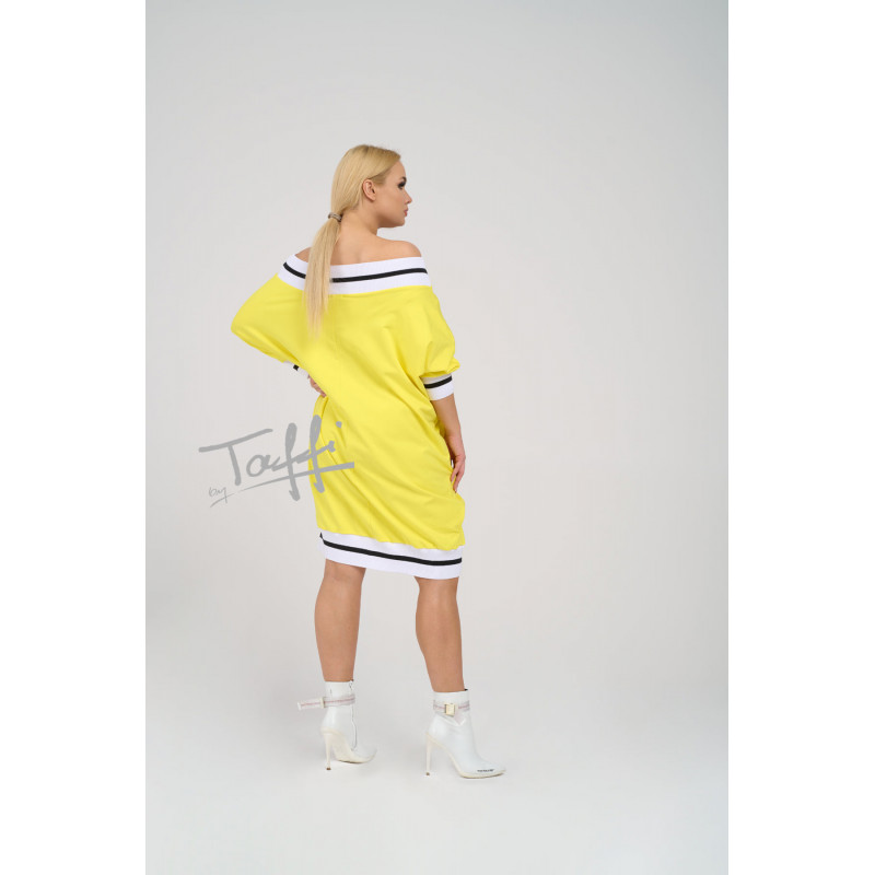 TAFFI cotton dress yellow 10