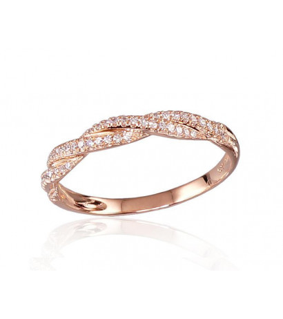 Gold ring 1100122(Au-R)_DI, Red Gold 585°, Diamonds