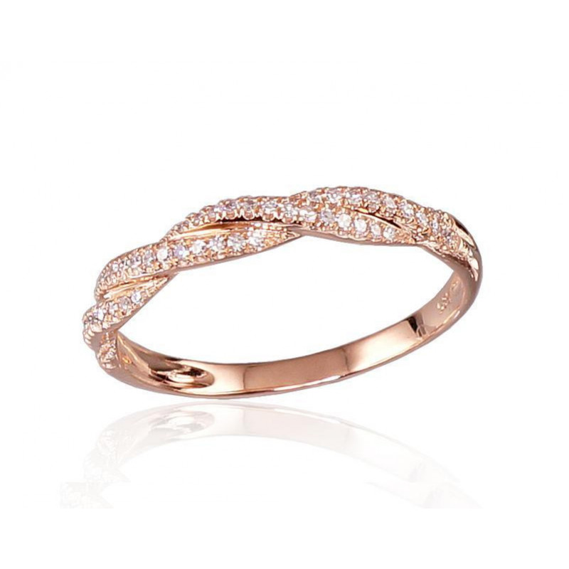 Gold ring 1100122(Au-R)_DI, Red Gold 585°, Diamonds