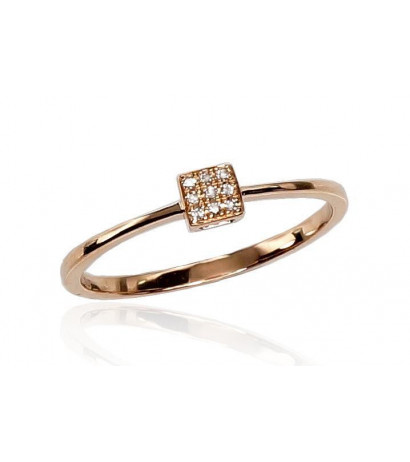 Gold ring 1100290(Au-R)_DI, Red Gold 585°, Diamonds