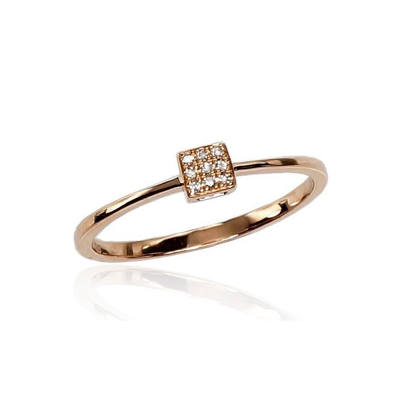 Gold ring 1100290(Au-R)_DI, Red Gold 585°, Diamonds