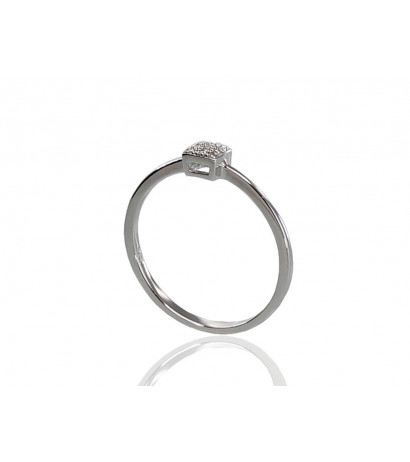 Gold ring 1100290(Au-W)_DI, White Gold 585°, Diamonds