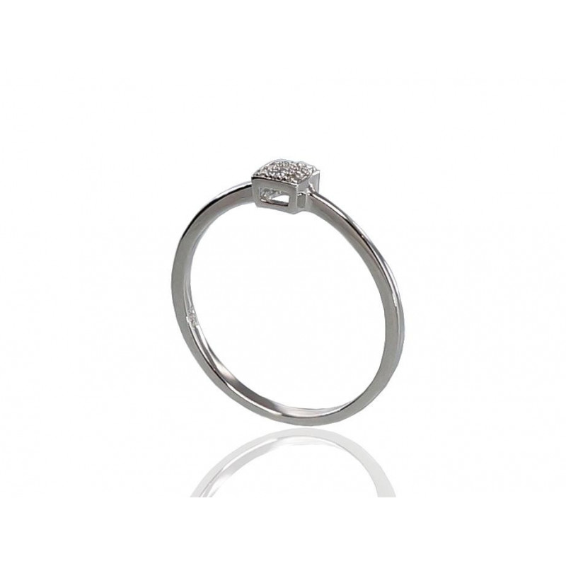 Gold ring 1100290(Au-W)_DI, White Gold 585°, Diamonds