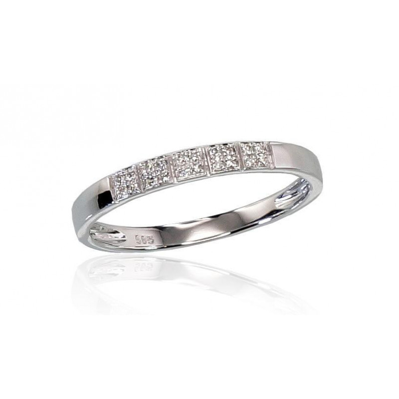 Gold ring 1100291(Au-W)_DI, White Gold 585°, Diamonds