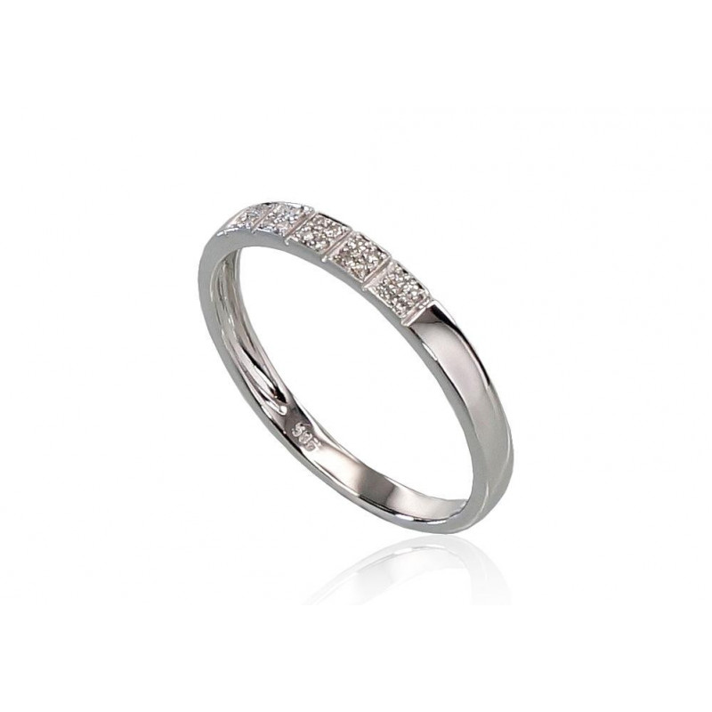 Gold ring 1100291(Au-W)_DI, White Gold 585°, Diamonds