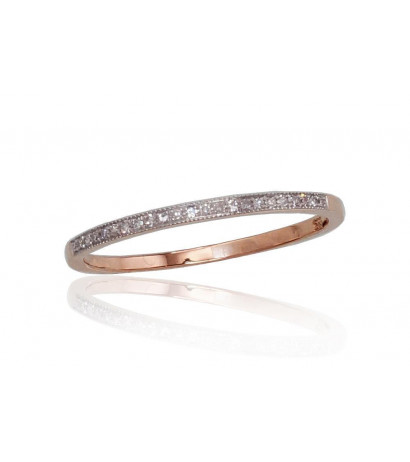 Gold ring 1100414(Au-R+PRh-W)_DI, Red Gold 585°, Rhodium (Plating) , Diamonds