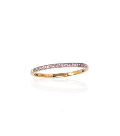 Gold ring 1100414(Au-Y+PRh-W)_DI, Yellow Gold 585°, Rhodium (Plating) , Diamonds