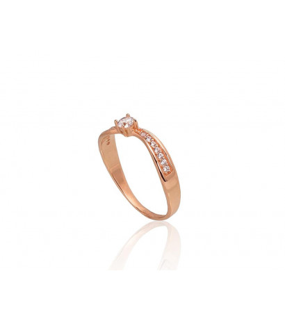 Gold ring 1100891(Au-R)_CZ, Red Gold 585°, Zirkons