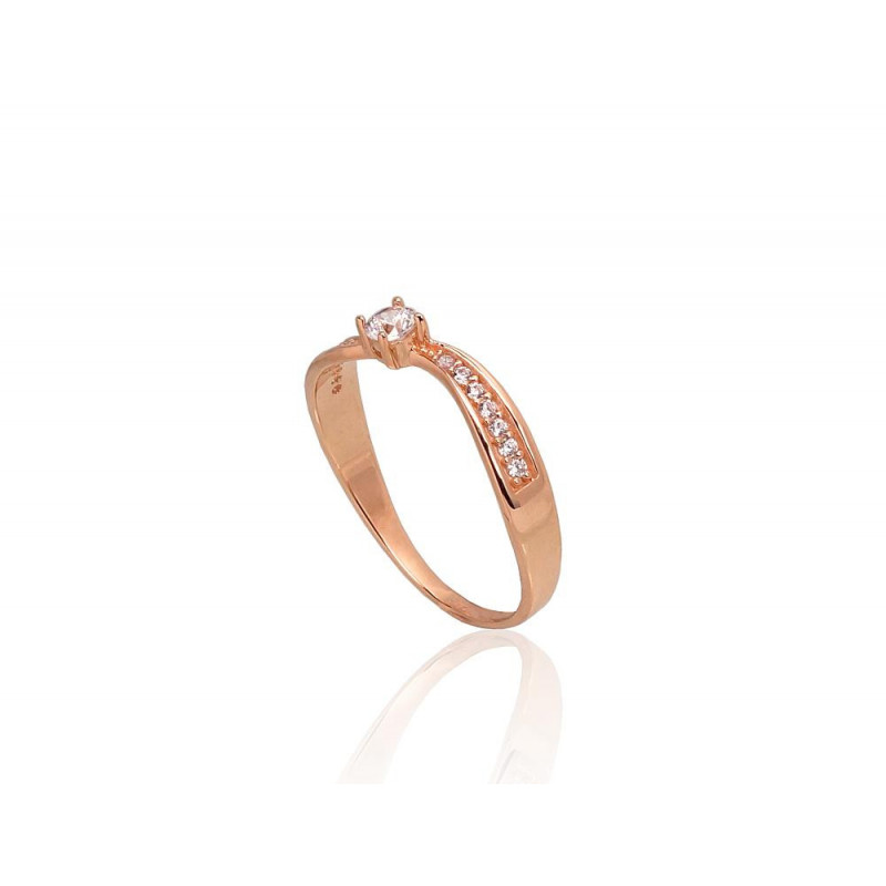 Gold ring 1100891(Au-R)_CZ, Red Gold 585°, Zirkons