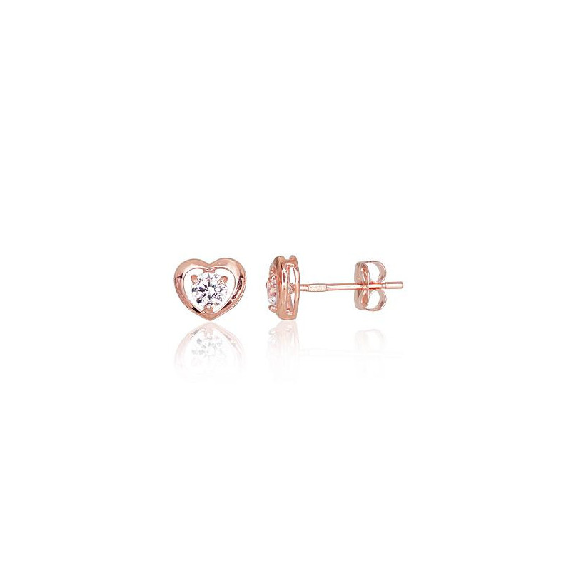 Gold classic studs earrings 1200480(Au-R)_CZ, Red Gold 585°, Zirkons