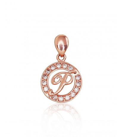 Gold pendant 1300137(Au-R)_CZ, Red Gold 585°, Zirkons