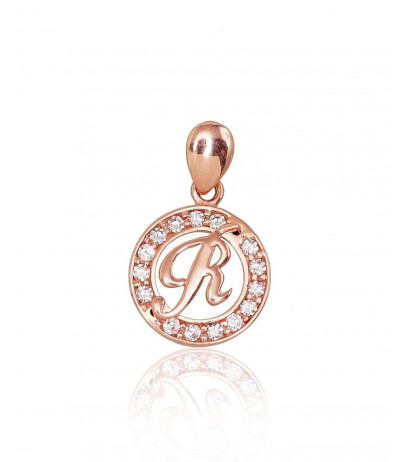 Gold pendant 1300138(Au-R)_CZ, Red Gold 585°, Zirkons