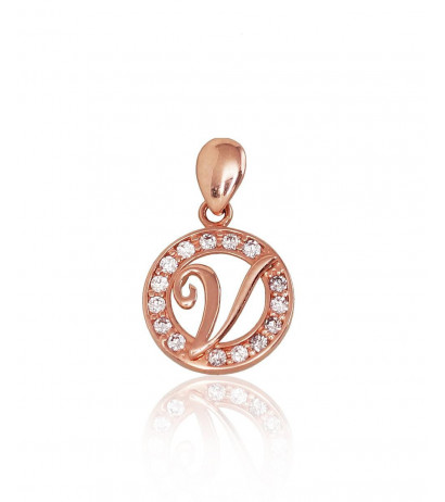 Gold pendant 1300142(Au-R)_CZ, Red Gold 585°, Zirkons