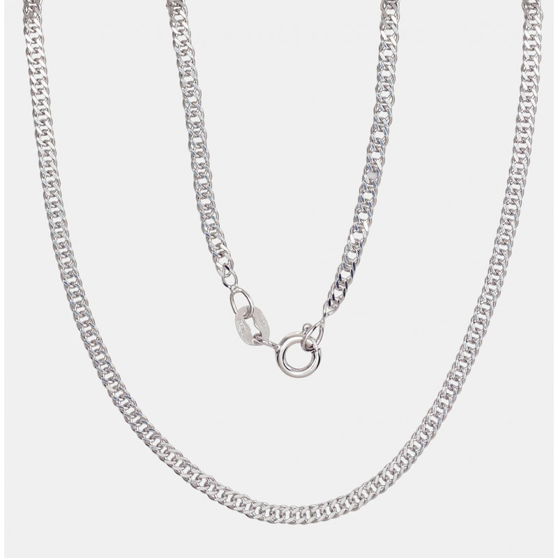 Silver chain Rombo 2 mm , diamond cut 2400079(PRh-Gr), Silver 925°, Rhodium (Plating)