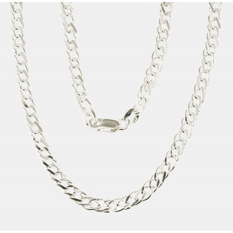 Silver chain Rombo 4 mm , diamond cut 2400098, Silver 925°