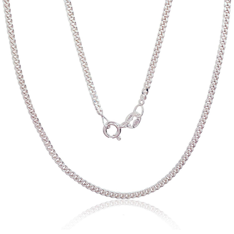 Silver chain Curb 2 mm , diamond cut 2400137, Silver 925°