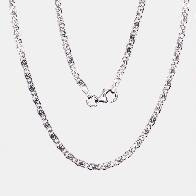 Silver chain Snail 2,1 mm , diamond cut 2400097(PRh-Gr), Silver 925°, Rhodium (Plating)