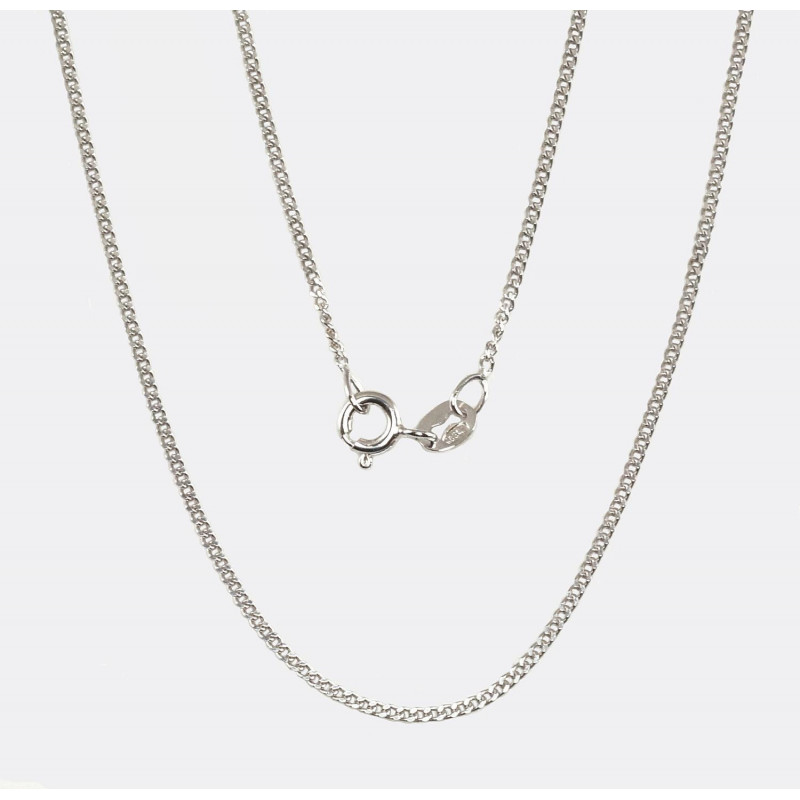 Silver chain Curb 1.5 mm , diamond cut 2400108(PRh-Gr), Silver 925°, Rhodium (Plating)